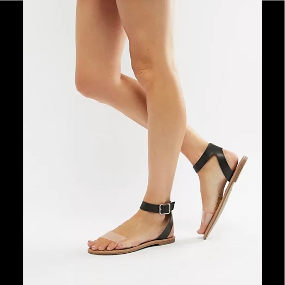 ASOS DESIGN FAVOURITE CLEAR &BLACK SANDAL 9M